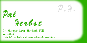 pal herbst business card